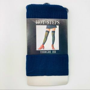 Hot Steps Blue Thigh High Stocking Tights One Size Fits Most 4’10-5’8 95-160lbs